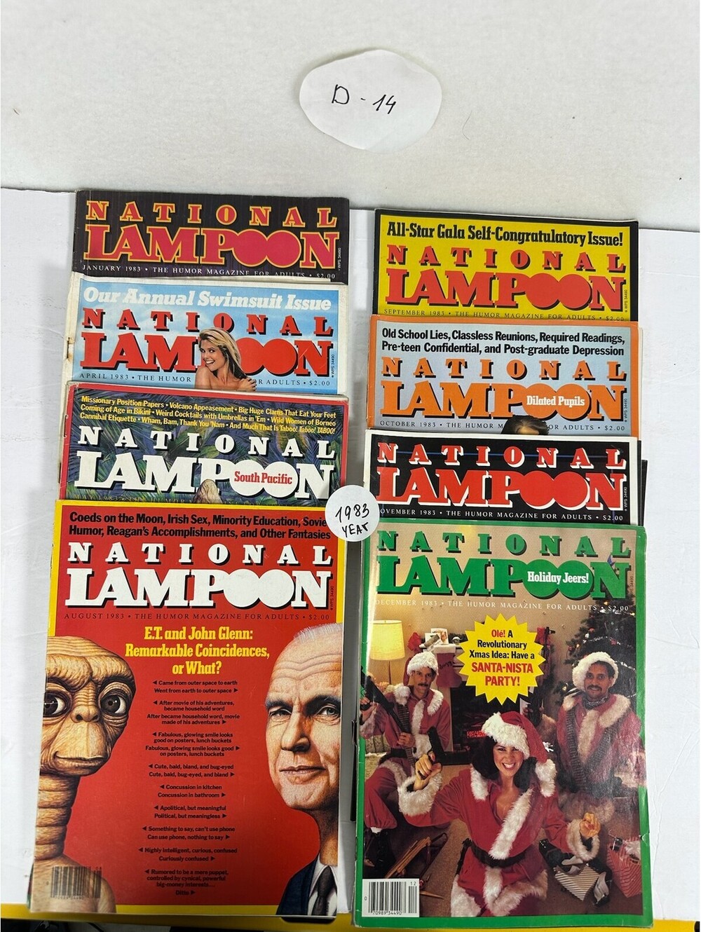 Lot of 9 Vintage 1983 National Lampoon Magazines Humor Satire Collectible D-14